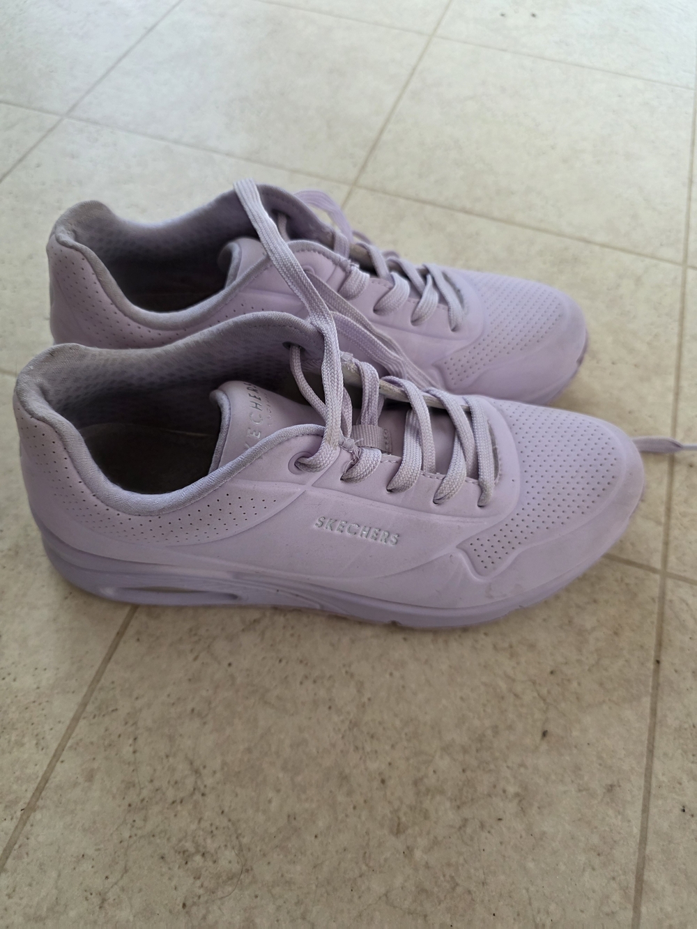 Skechers Women's Light Lavender Lace-Up Sneakers